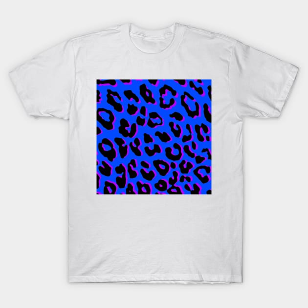 Leopard Print Blue T-Shirt by BlakCircleGirl
